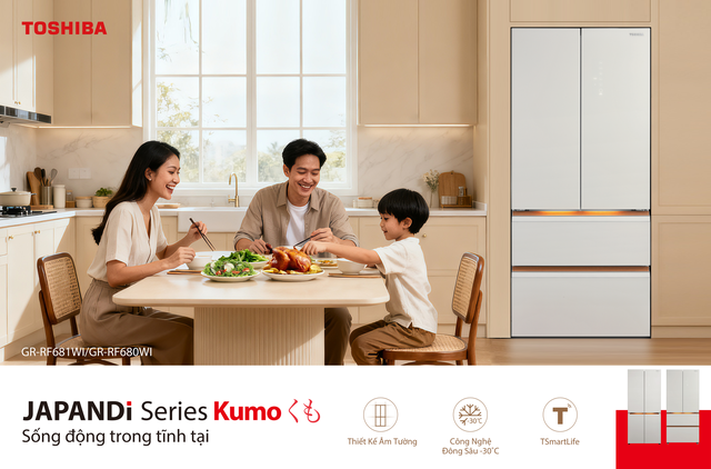 Toshiba ra mắt tủ lạnh JAPANDi Series Kumo, kiến tạo 'trạm sạc' cho tổ ấm - Ảnh 1.
