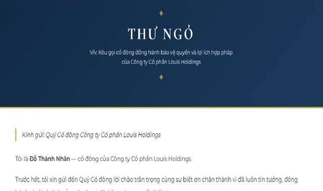 Ông Đỗ Thành Nhân xuất hiện sau bản án, yêu cầu họp 'khẩn' cổ đông Louis Holdings - Ảnh 1.