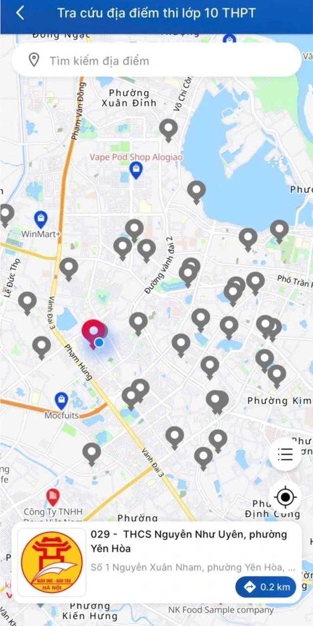Thí sinh có thể tìm địa điểm thi vào lớp 10 trên iHanoi - Ảnh 2.
