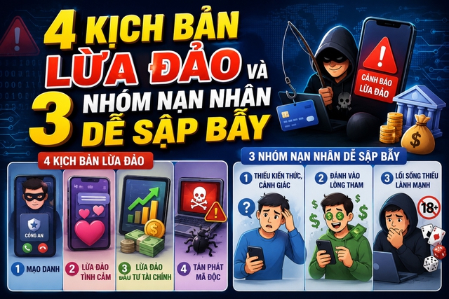 C&ocirc;ng an TP.HCM cảnh b&aacute;o 4 kịch bản lừa đảo, c&aacute;ch bảo vệ dữ liệu c&aacute; nh&acirc;n - Ảnh 1.