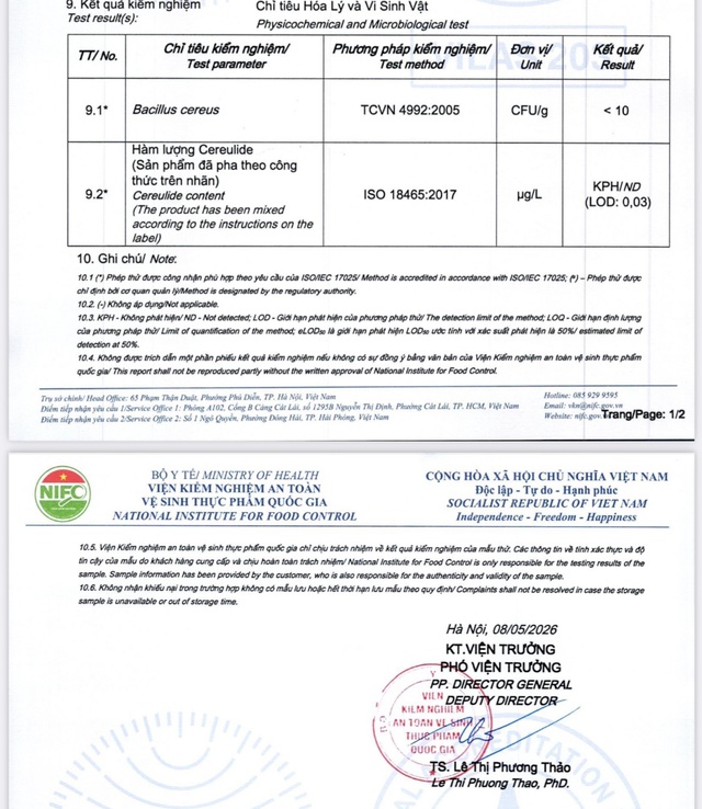 Kh&ocirc;ng ph&aacute;t hiện độc tố vi khuẩn trong sữa nh&atilde;n hiệu 2a tại Việt Nam - Ảnh 1.