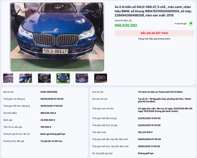 Đấu giá không thành 2 xe sang BMW, Lexus của Trương Mỹ Lan  - Ảnh 1.
