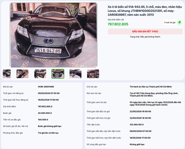 Đấu giá không thành 2 xe sang BMW, Lexus của Trương Mỹ Lan  - Ảnh 2.