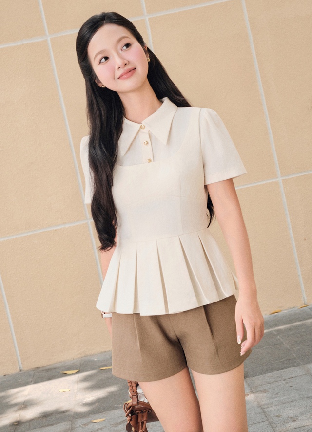 Áo crop, quần shorts, chân váy chữ A làm mới tủ đồ công sở hè - Ảnh 2.