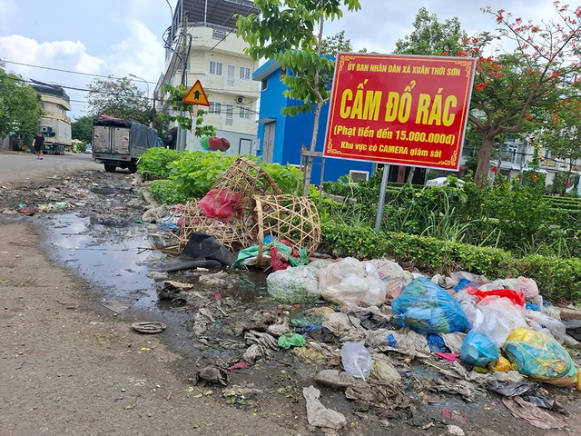 Đổ rác dưới biển cấm- Ảnh 1. Đổ rác dưới biển cấm- Ảnh 1.