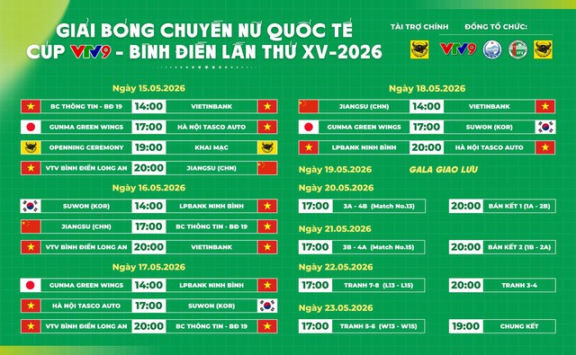Lịch thi đấu giải b&oacute;ng chuyền nữ quốc tế VTV9 - B&igrave;nh Điền 2026 mới nhất: Hấp dẫn- Ảnh 2.