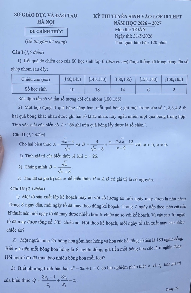 Thi lớp 10: Phổ điểm môn toán sẽ tập trung ở khoảng 7 - 8 - Ảnh 2.