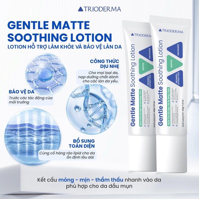Hướng dẫn sử dụng lotion l&agrave;m khỏe da Trioderrma Gentle Matte Soothing Lotion chuẩn y khoa - Ảnh 2.