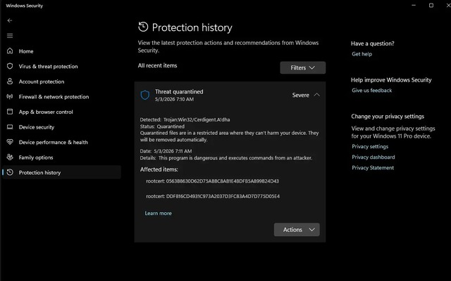 Microsoft Defender nổi loạn khi cảnh b&aacute;o m&atilde; độc khắp to&agrave;n cầu - Ảnh 1.