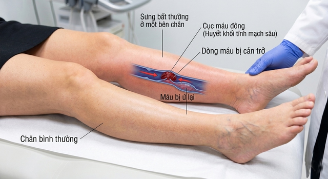 5 dấu hiệu cục máu đông ở chân có thể gây thuyên tắc phổi - Ảnh 2.