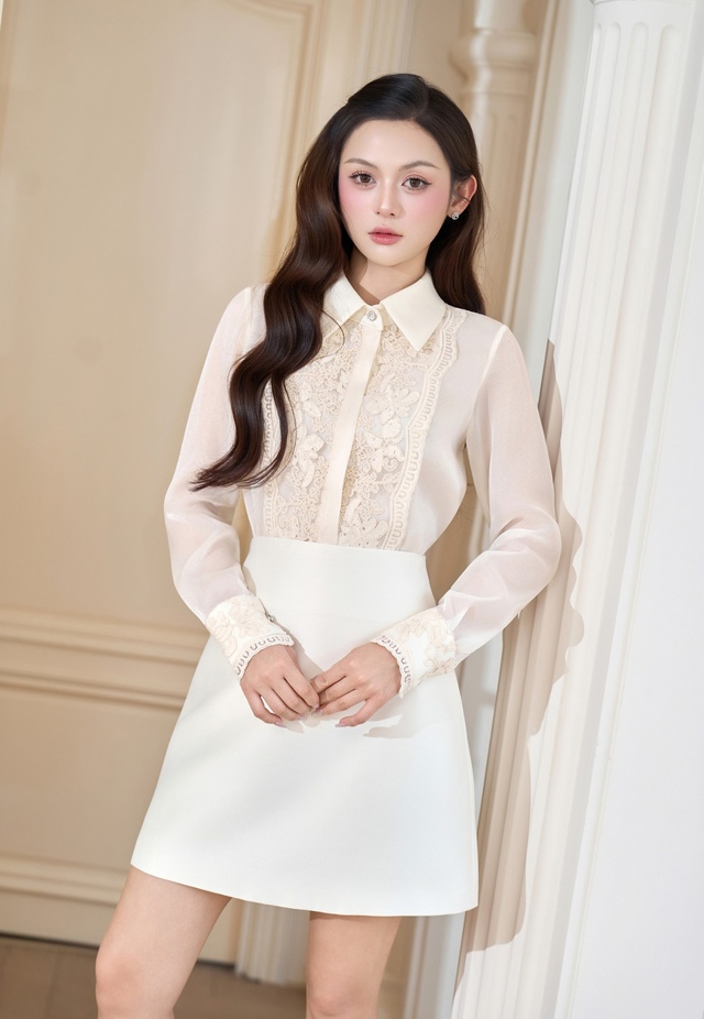 Tự tin, sang trọng hơn khi diện sơ mi lụa, sơ mi tay bồng- Ảnh 3. Tự tin, sang trọng hơn khi diện sơ mi lụa, sơ mi tay bồng- Ảnh 3.