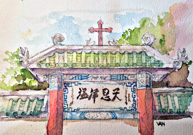 Góc ký họa: Nhà thờ Cha Tam - Ảnh 1.