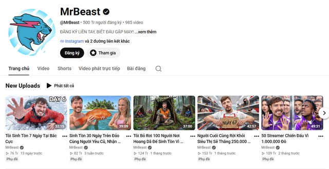 MrBeast lập kỷ lục chưa từng c&oacute; tr&ecirc;n YouTube với 500 triệu người đăng k&yacute; - Ảnh 1.
