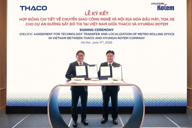 THACO và Hyundai Rotem thúc đẩy nội địa hóa sản xuất đầu máy toa xe metro tại Việt Nam- Ảnh 1. THACO và Hyundai Rotem thúc đẩy nội địa hóa sản xuất đầu máy toa xe metro tại Việt Nam- Ảnh 1.