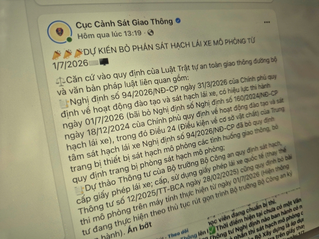 Từ ngày 1.7.2026, dự kiến bỏ phần sát hạch lái xe mô phỏng - Ảnh 1.