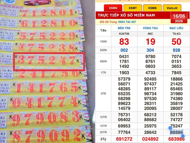 Dãy số đẹp 88886 trúng đài Bạc Liêu - Ảnh 1.