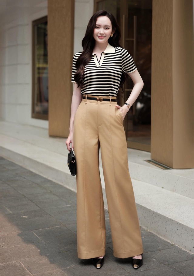 Hè này, cứ diện quần ống rộng màu be là chuẩn gu thanh lịch - Ảnh 8.