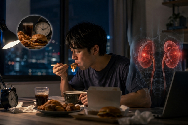 Kh&ocirc;ng chỉ uống đủ nước: Thời điểm ăn tối cũng ảnh hưởng đến sức khỏe thận - Ảnh 1.