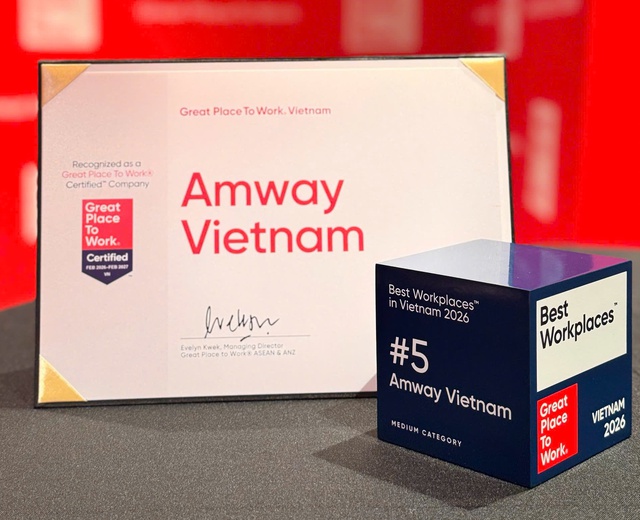 Amway Việt Nam lập c&uacute; đ&uacute;p giải thưởng nhờ nền tảng m&ocirc;i trường l&agrave;m việc hạnh ph&uacute;c - Ảnh 2.