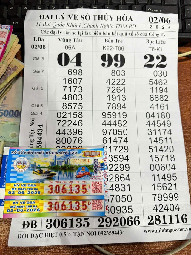 R&uacute;t 2 tờ v&eacute; số ủng hộ người b&aacute;n dạo, tr&uacute;ng độc đắc xổ số miền Nam - Ảnh 1.