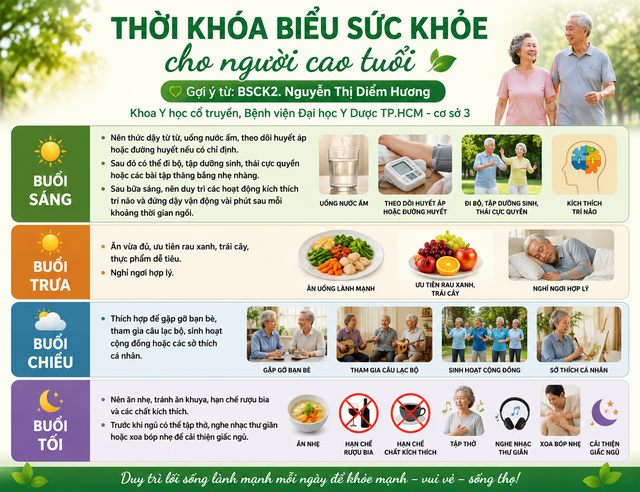 B&aacute;c sĩ chỉ ra thời kh&oacute;a biểu sống khỏe cho người cao tuổi - Ảnh 2.