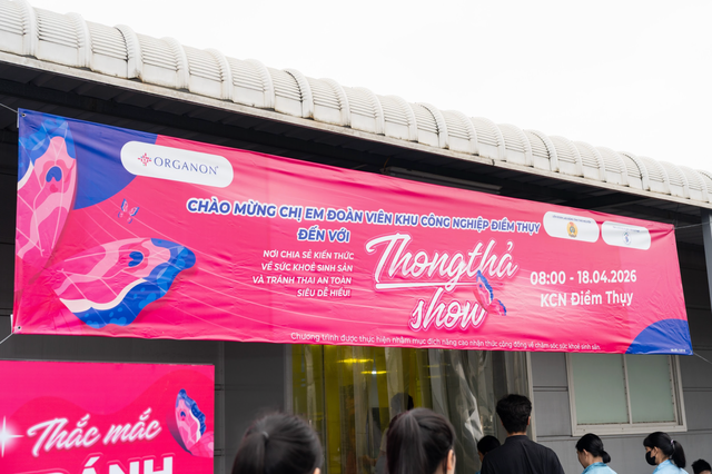 Organon cùng Thong Thả Show đưa kiến thức tránh thai an toàn đến công nhân Điềm Thụy- Ảnh 1. Organon cùng Thong Thả Show đưa kiến thức tránh thai an toàn đến công nhân Điềm Thụy- Ảnh 1.