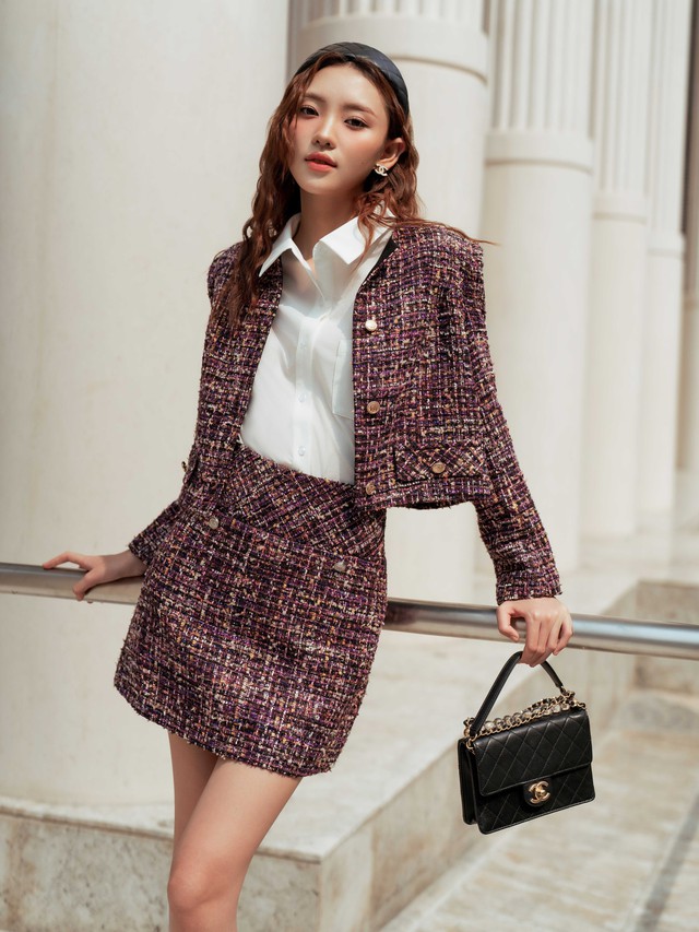 Chất liệu dạ tweed thời thượng giúp nàng tỏa sáng trong mọi buổi dạ tiệc- Ảnh 2.
