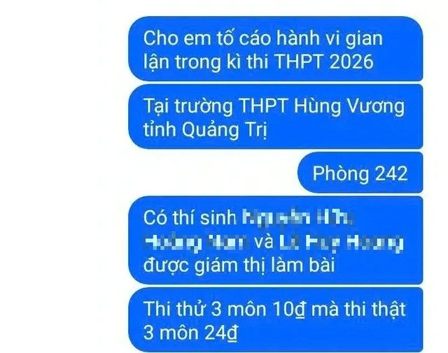 Xuất hiện th&ecirc;m tố c&aacute;o gian lận trong thi tốt nghiệp THPT tại Quảng Trị - Ảnh 1.