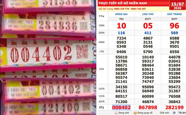 Xổ số miền Nam ng&agrave;y 15 th&aacute;ng 7: Một người tr&uacute;ng hết 16 v&eacute; đ&agrave;i Đồng Nai - Ảnh 1.