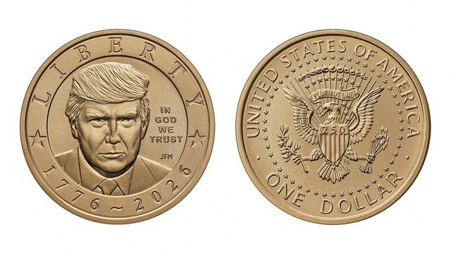 Mỹ đ&uacute;c đồng xu 1 USD c&oacute; h&igrave;nh Tổng thống Trump kỷ niệm 250 năm lập quốc - Ảnh 1.