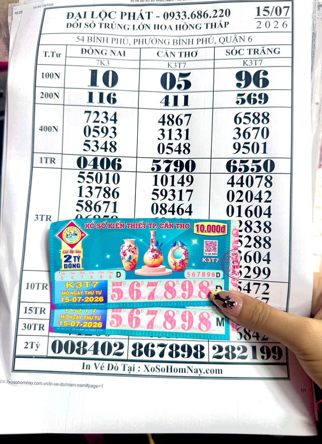 Xổ số miền Nam: Mua vé có dãy số 56789, người đàn ông trúng đài Cần Thơ - Ảnh 1.