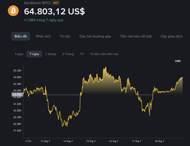 Giá Bitcoin hôm nay 19.7.2026: Bitcoin phục hồi, hướng đến mục tiêu giá 72.000 USD - Ảnh 2.