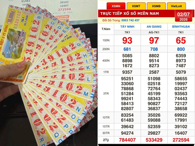 Xổ số miền Nam ngày 2 tháng 7: Cọc vé trúng 2,4 tỉ đài Bình Thuận xuấthiện - Ảnh 1.