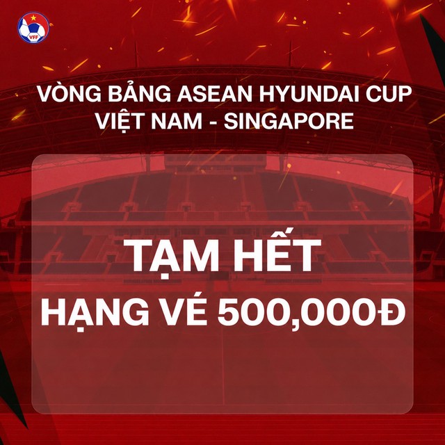 Vé 500.000 đồng xem đội tuyển Việt Nam đấu Singapore 'cháy hàng' qua kênh bán trực tuyến- Ảnh 1.