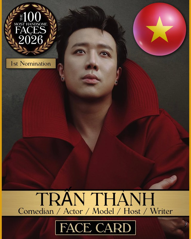 Trấn Thành lần đầu được đề cử gương mặt đẹp trai nhất thế giới 2026 - Ảnh 1.
