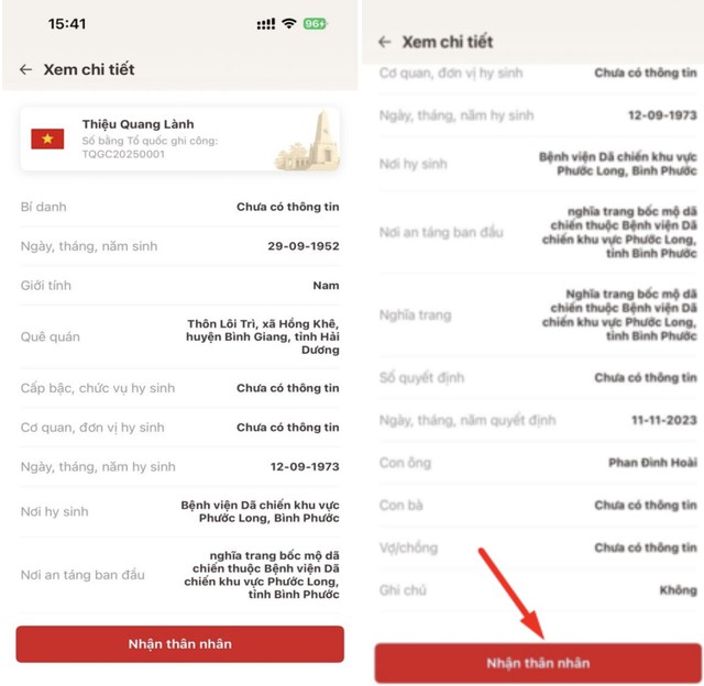Kết nối thân nhân liệt sĩ thông qua ‘siêu ứng dụng’ VNeID- Ảnh 2.