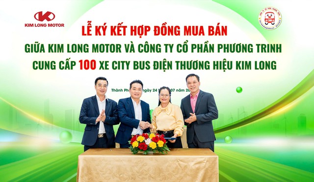 Kim Long Motor cung cấp 100 xe buýt điện cho Phương Trinh Buslines ở TP.HCM - Ảnh 1.