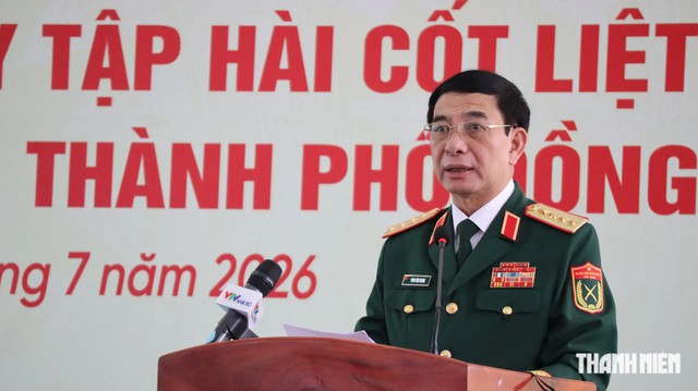 Đại tướng Phan Văn Giang dự lễ tìm kiếm, quy tập hài cốt liệt sĩ tại xã Minh Đức- Ảnh 6.