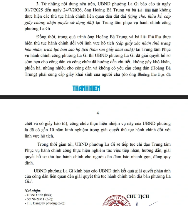 Phường La Gi bác thông tin 'gây khó thủ tục đất đai' trên mạng xã hội - Ảnh 6.