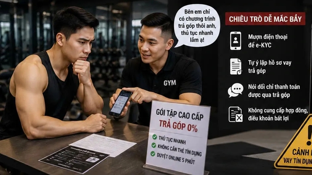 Cảnh báo chiêu trò lừa đảo "tập gym trả góp" bằng thẻ tín dụng - Ảnh 1.