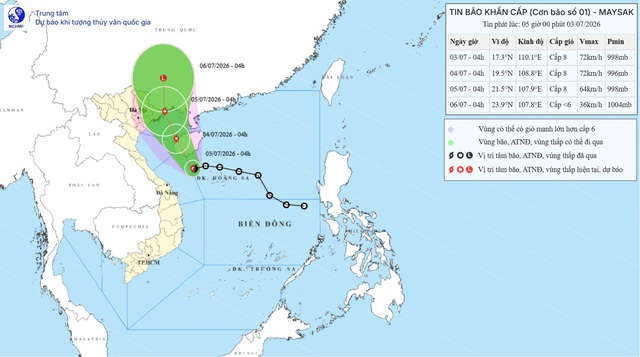 Bão số 1 - Maysak hình thành trên Biển Đông; giật cấp 10, mưa to đến 350mm - Ảnh 1.