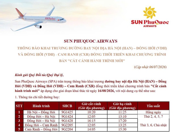 Mở đường bay Đồng Hới - Cam Ranh vào giữa tháng 8 năm nay- Ảnh 1.