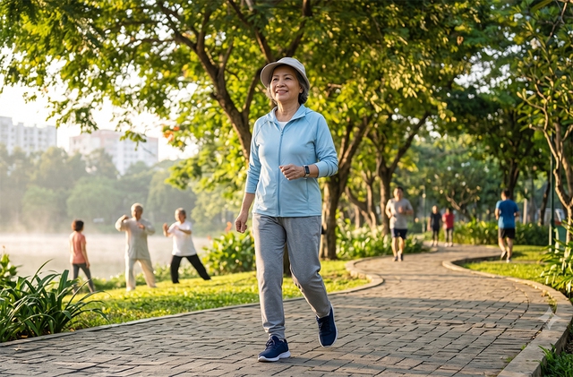 'Số bước vàng' đi bộ quan trọng cho người lớn tuổi - Ảnh 1.