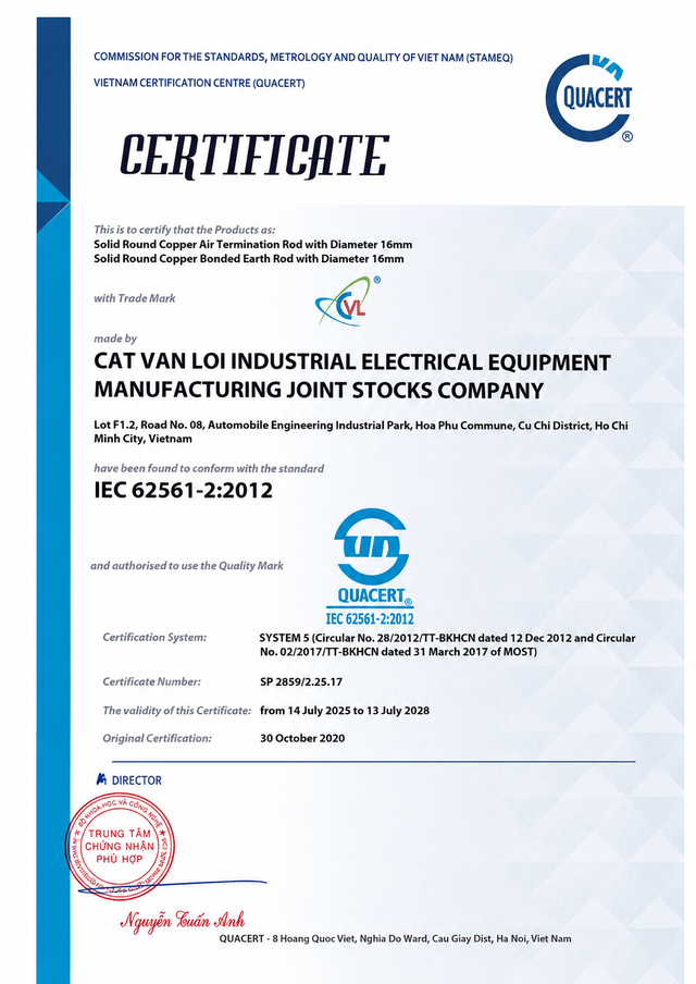 Hệ thống chống sét tiếp địa Cát Vạn Lợi đạt chuẩn UL Listed UL 467 - Ảnh 3.