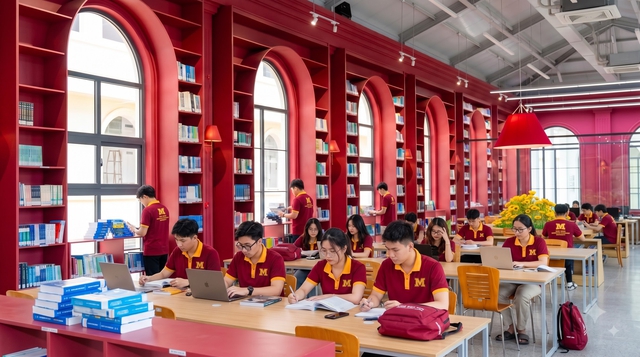 Trường đại học ở Đồng Nai khánh thành thư viện đẹp như cung điện - Ảnh 1.