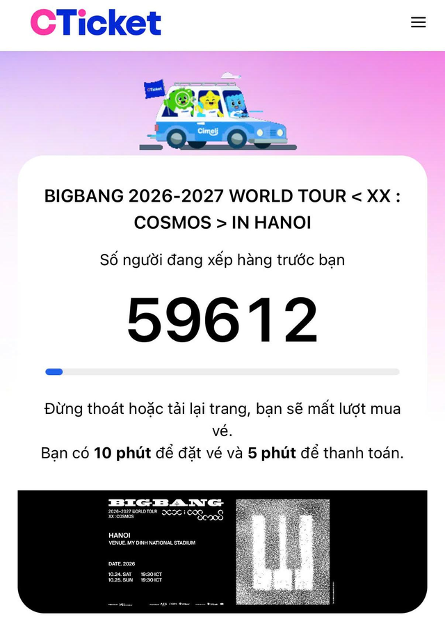 Vé Presale BIGBANG tại Hà Nội 'cháy' sau 2 tiếng, fan chờ săn suất VPBank Mastercard- Ảnh 1.