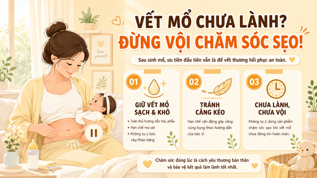Mẹ sau sinh cần biết: Chăm s&oacute;c sẹo mổ đẻ n&ecirc;n bắt đầu từ khi n&agrave;o?- Ảnh 3.