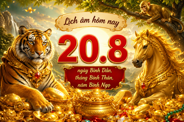 Lịch âm hôm nay 20.8: Ngày Bính Dần, tháng Bính Thân, năm Bính Ngọ có đặc biệt? - Ảnh 1.