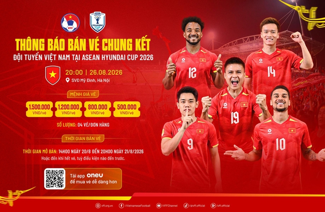 VFF b&aacute;n v&eacute; chung kết lượt về đấu Th&aacute;i Lan tại Mỹ Đ&igrave;nh: Rẻ nhất 500.000 đồng, cao nhất 1,5 triệu- Ảnh 2.