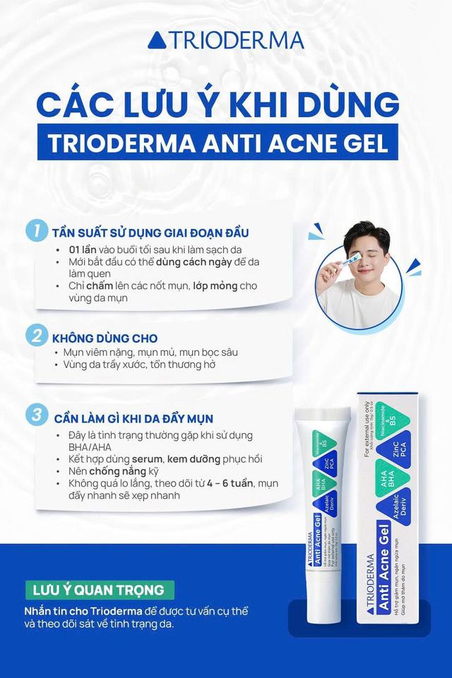 Cách sử dụng kem chấm mụn Trioderma Anti Acne Gel giúp da láng mịn sau 4 tuần - Ảnh 9.